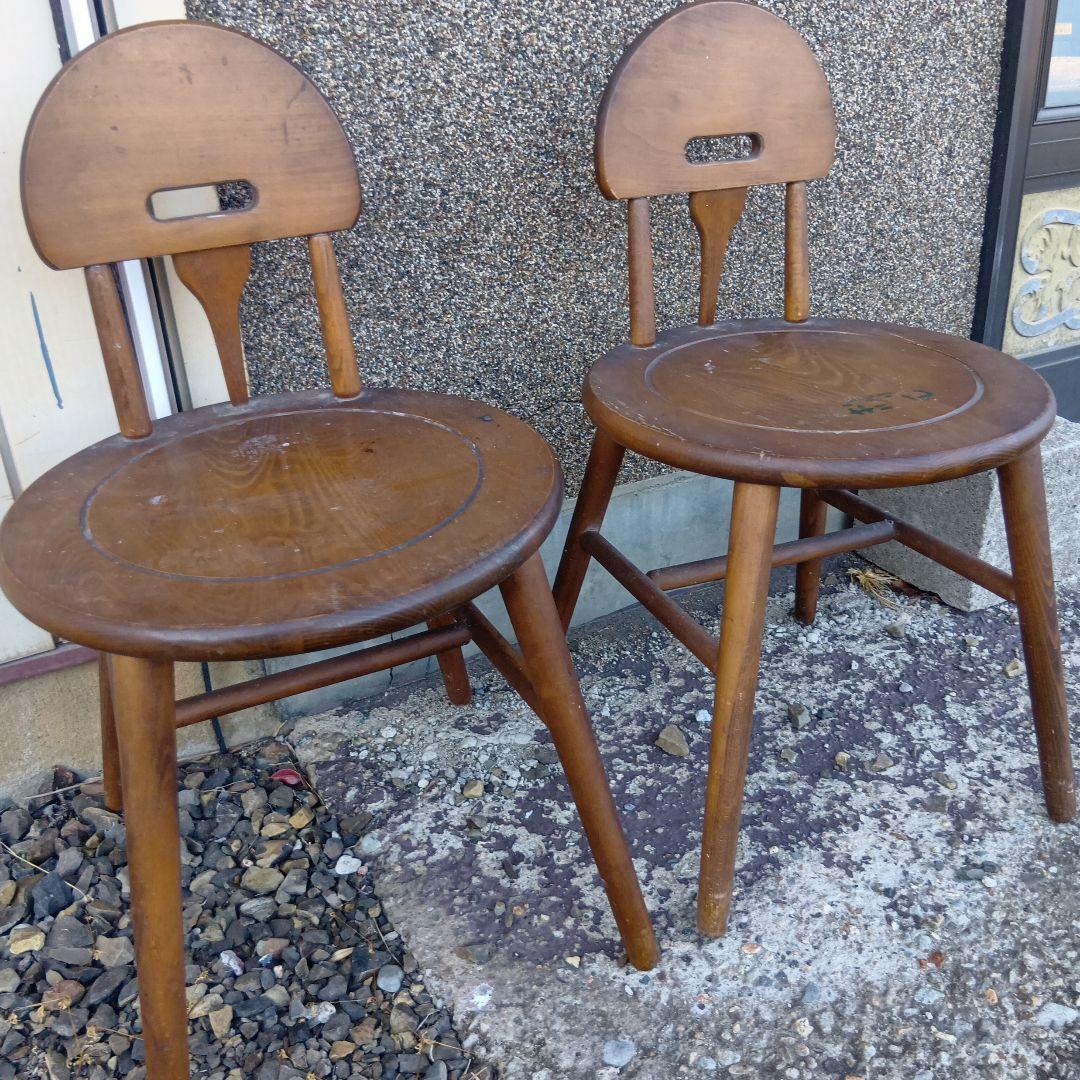 コイズミ　KOIZUMI　木製椅子　丸形　天然木　ダイニングチェア
