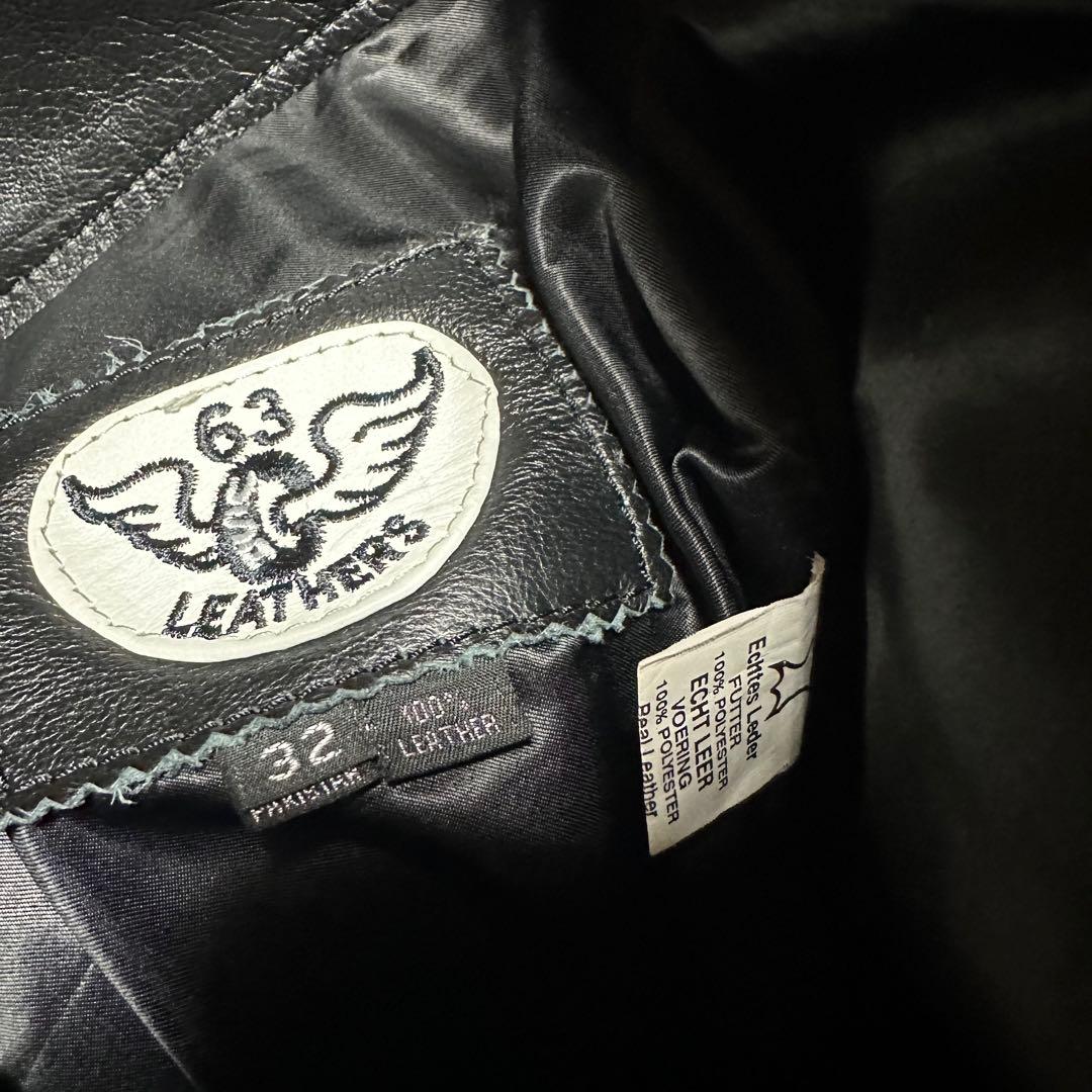 本革 レザーパンツ 63 LEATHERS 32 ブラック