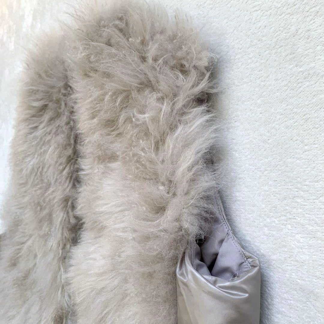 DAMA ダーマコレクション　カシミヤファーダウンベスト　Ｌ　グレージュ