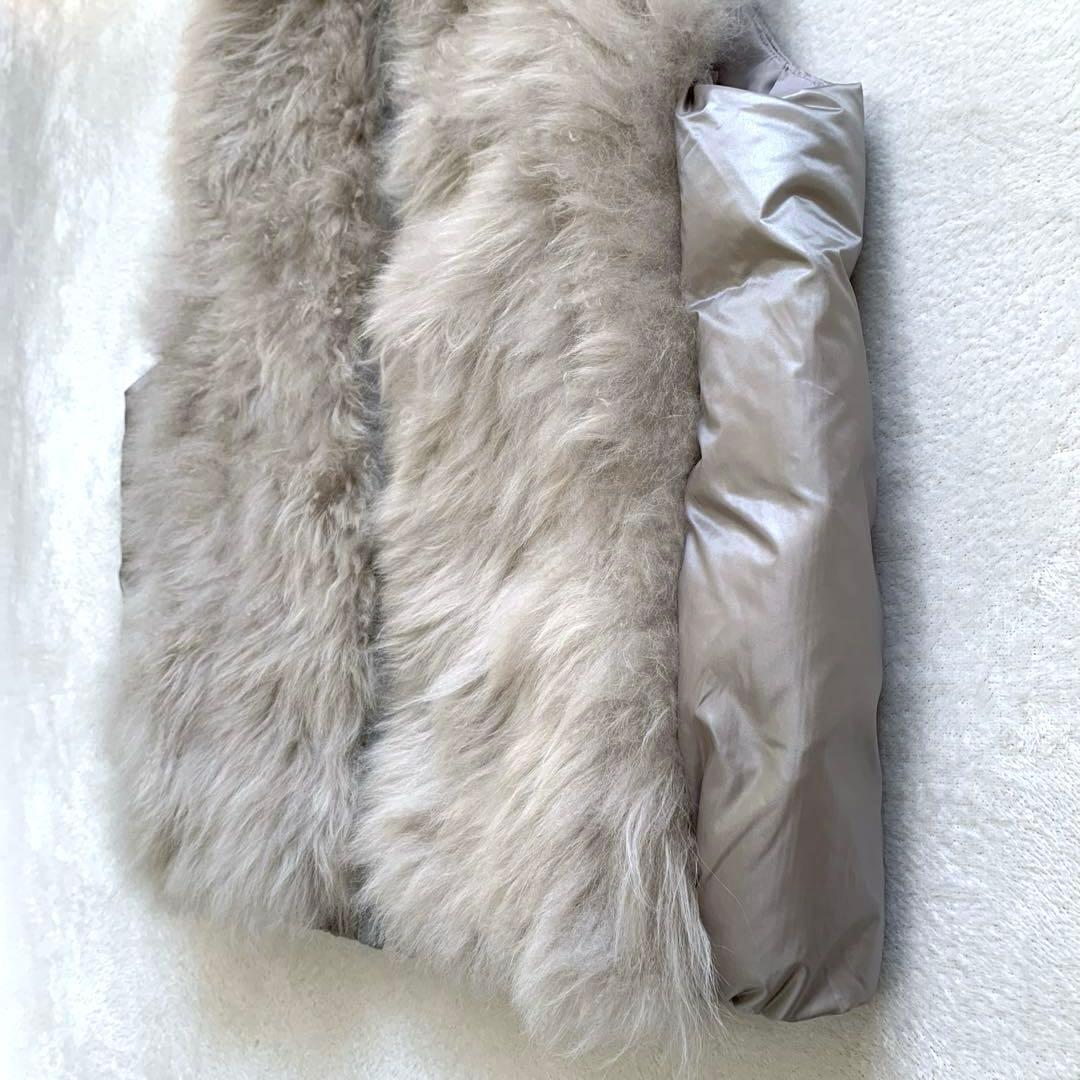 DAMA ダーマコレクション　カシミヤファーダウンベスト　Ｌ　グレージュ