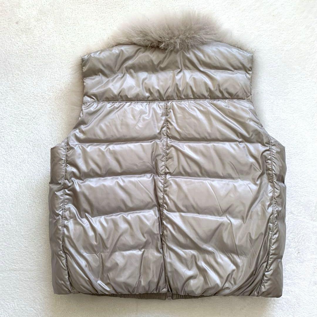 DAMA ダーマコレクション　カシミヤファーダウンベスト　Ｌ　グレージュ