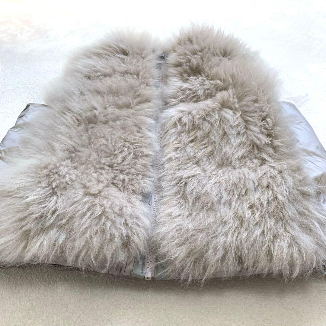 DAMA ダーマコレクション　カシミヤファーダウンベスト　Ｌ　グレージュ