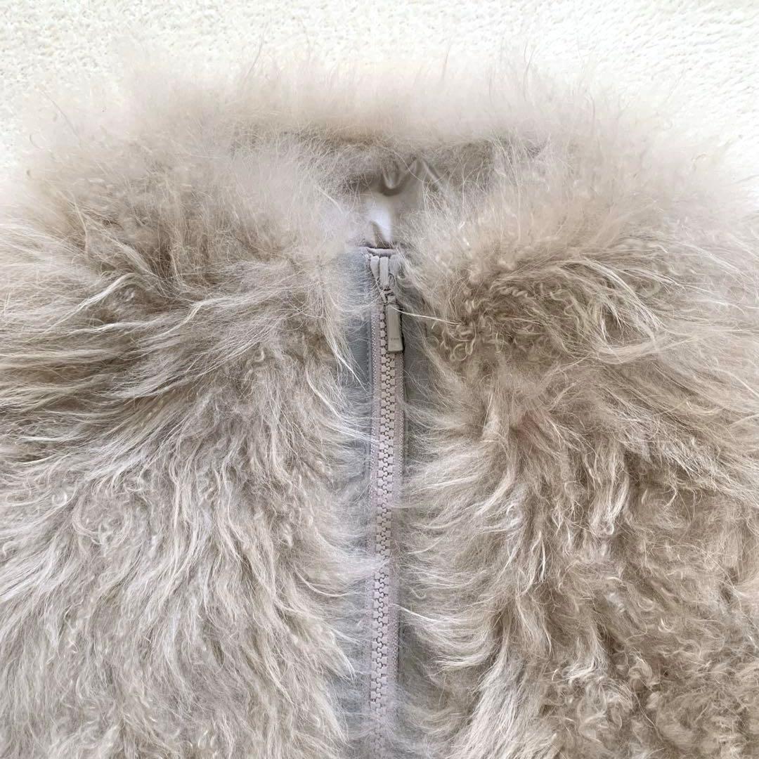 DAMA ダーマコレクション　カシミヤファーダウンベスト　Ｌ　グレージュ