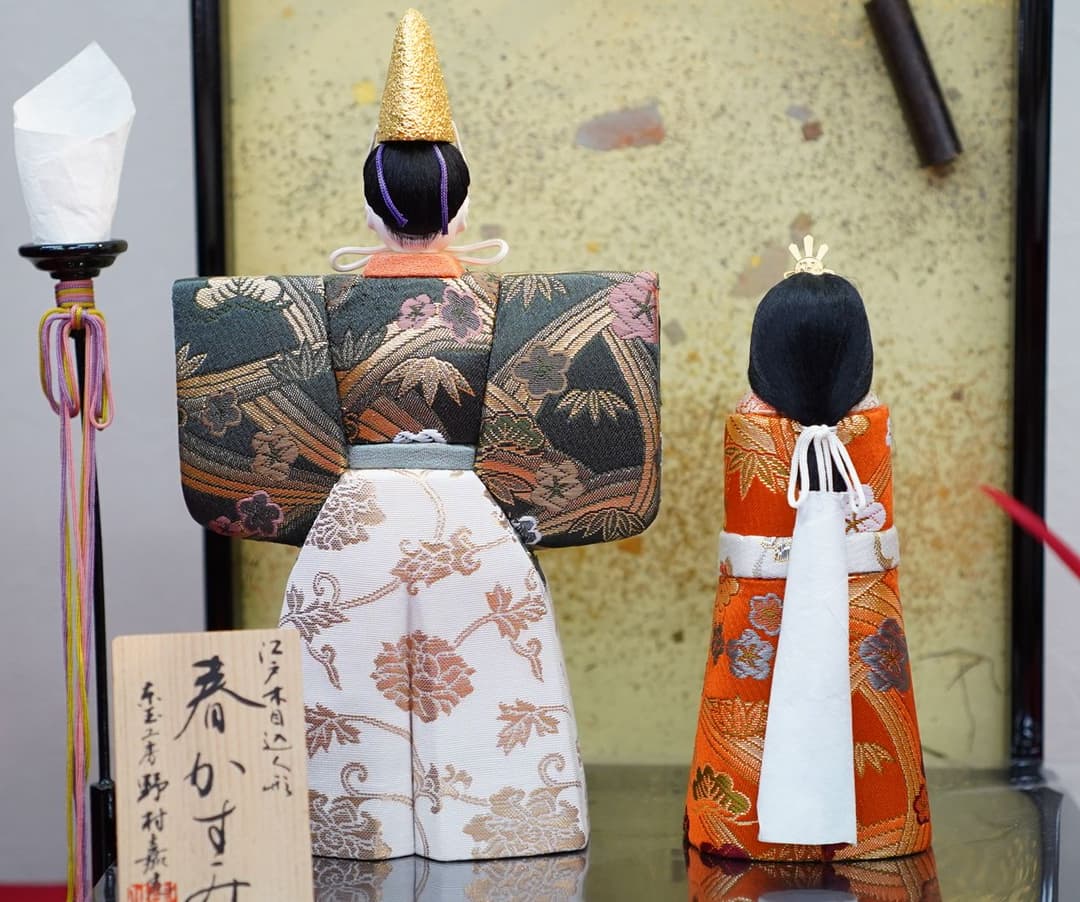 木目込人形飾り　立雛　春かすみ