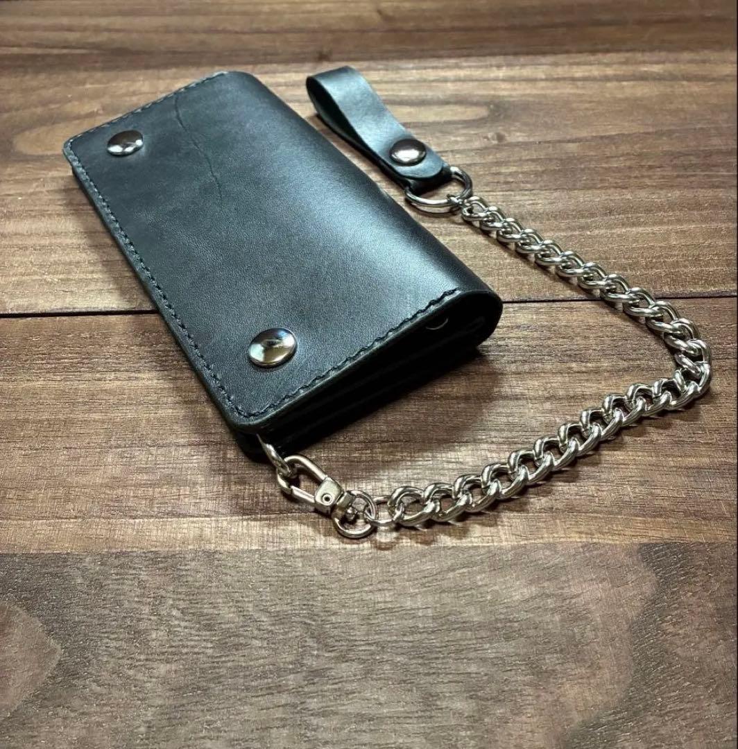 本革牛革ロングトラッカーウォレット