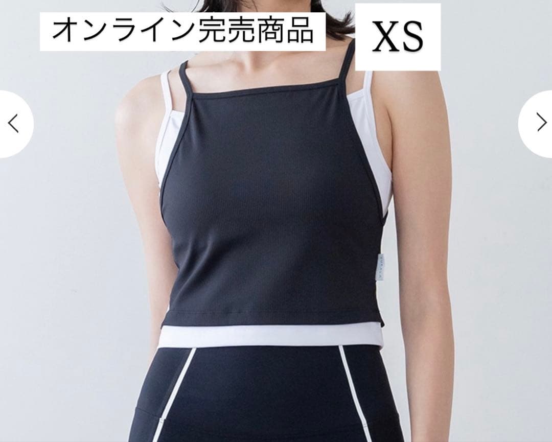【SUKALA】リブコンビショートタンクトップ　ブラックXS