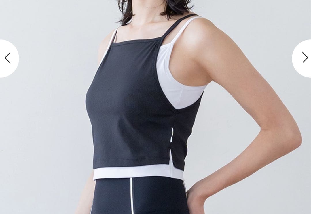 【SUKALA】リブコンビショートタンクトップ　ブラックXS