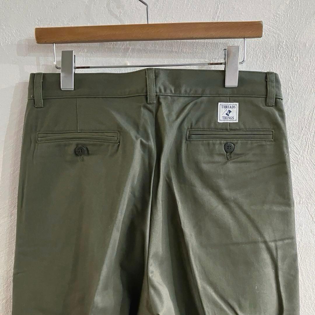 USA製 THREADS&THINGS タックチノ チノパン オリーブ 30