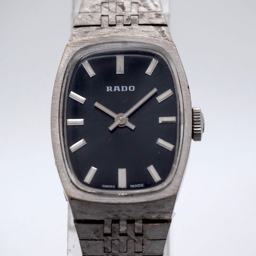 309 稼働 RADO レディース 時計 手巻き シルバー ブラック ラドー