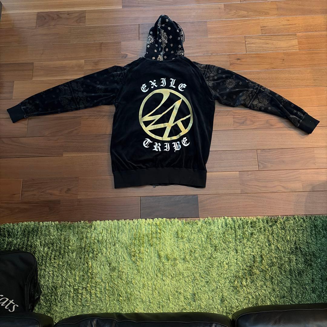 24カラットフード付きジャージセット ブラック➕ヒョウ柄フード付ジャージ