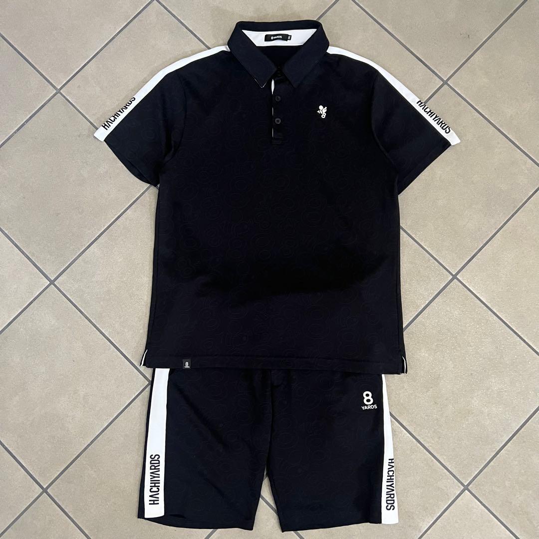 8YARDS ハチヤーズ　総柄　セットアップ　シャツ　ハーフパンツ　メンズ　ロゴ