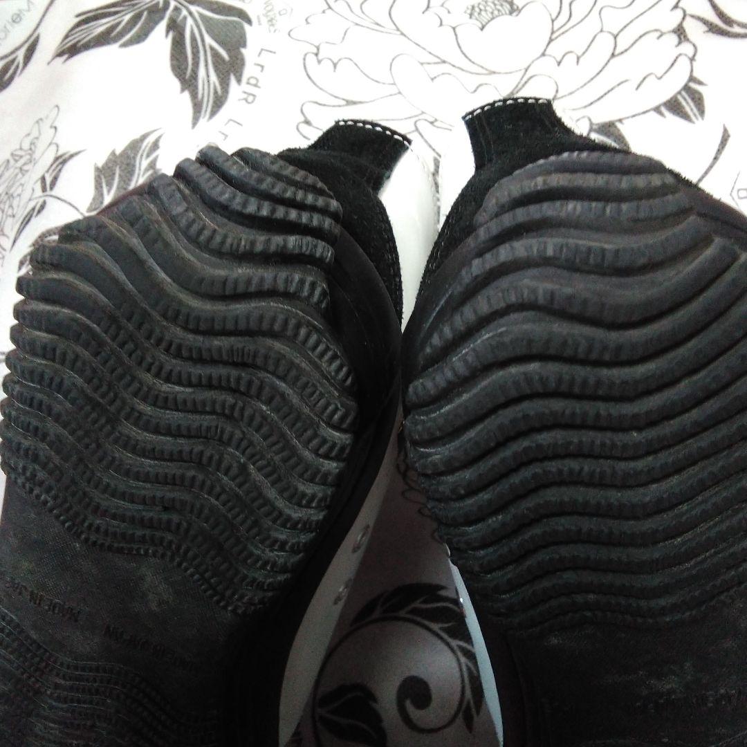 みい／グラウンドY★ホワイト/ブラック レザースニーカー