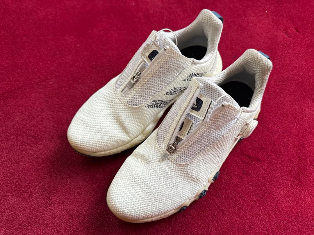 アディダス ゴルフシューズ BOA 白 コードカオス 22 ボア スパイクレス