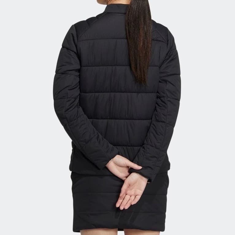 【S】秋冬 アディダス ゴルフ 保温 キルティング 中綿セットアップ 黒