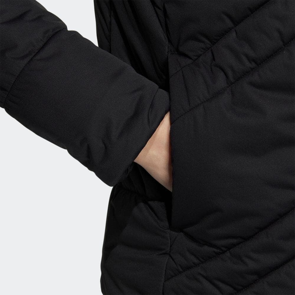 【S】秋冬 アディダス ゴルフ 保温 キルティング 中綿セットアップ 黒