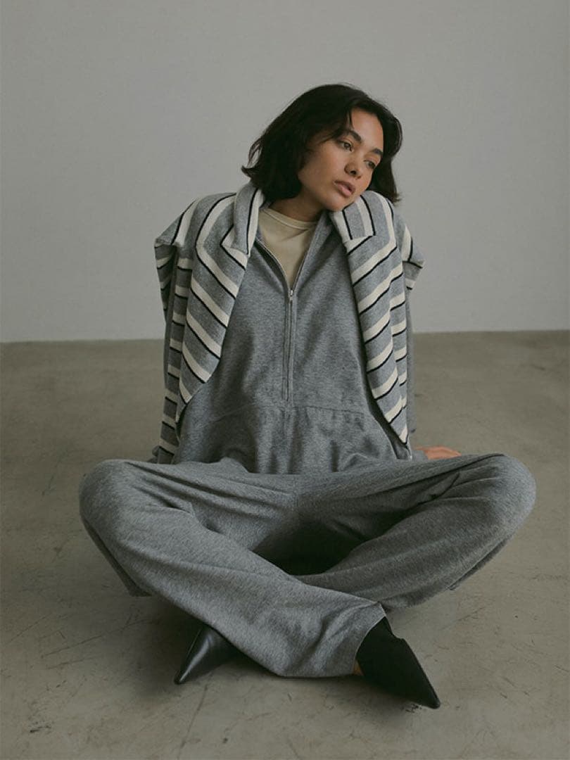 【新品タグ付】ETRE TOKYOフロントファスナーニットオールインワン M