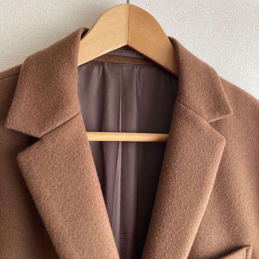 ATTACHMENT ブラウン チェスターコート　ウールカシミヤ
