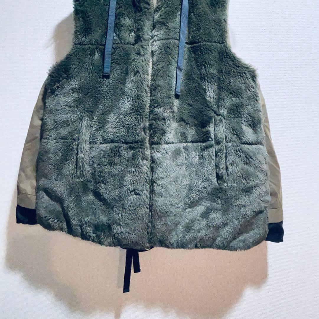 SCOT CLUB ヤマダヤ｜カーキ ダウンベスト エコファー フレア フード