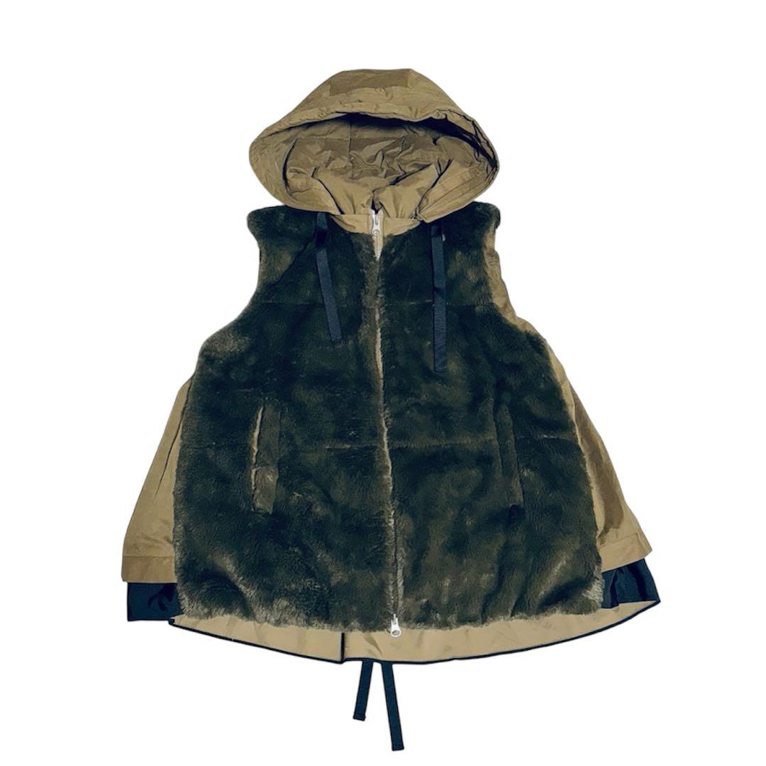 SCOT CLUB ヤマダヤ｜カーキ ダウンベスト エコファー フレア フード