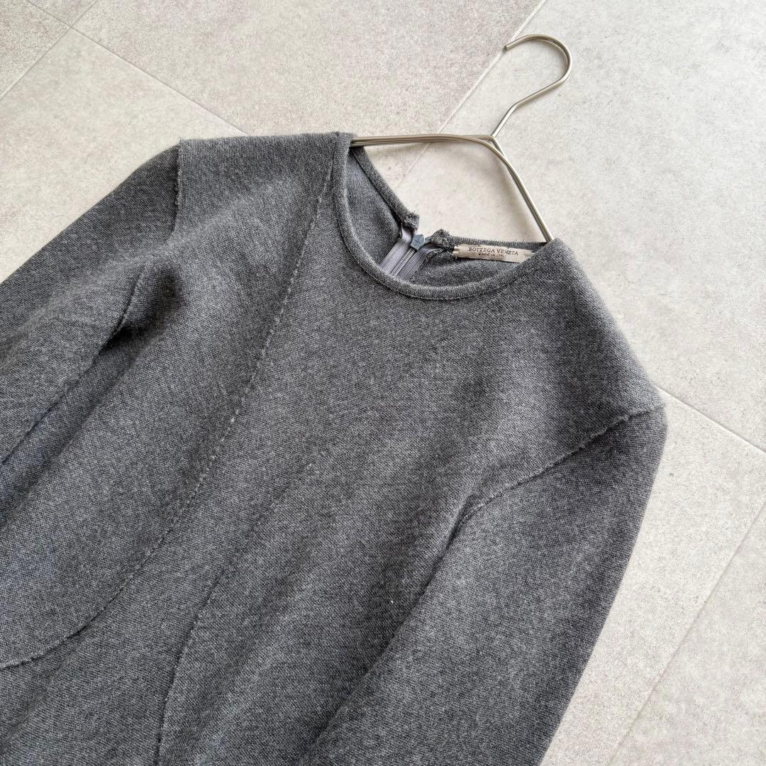 ボッテガヴェネタ　ロングワンピース　カシミヤ混　グレー　40　イタリア製