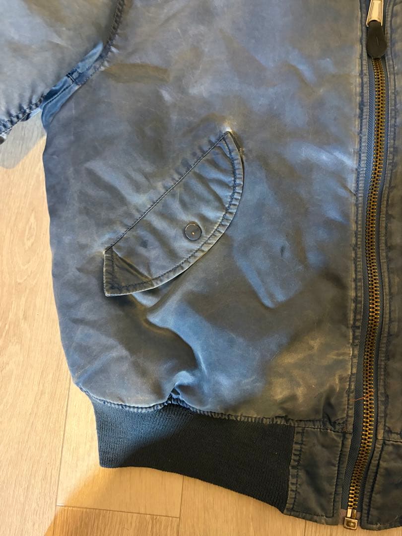 ビンテージ　MA-1フライトジャケット ネイビー Lサイズ 80s〜90s