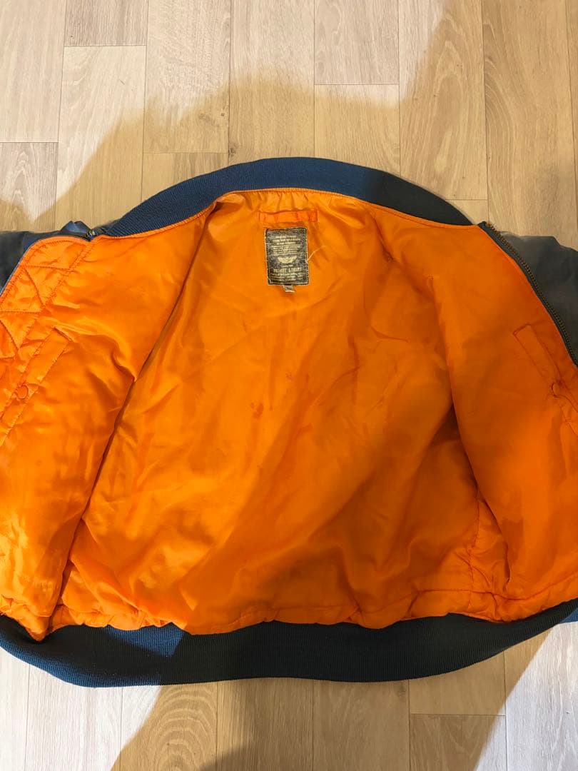 ビンテージ　MA-1フライトジャケット ネイビー Lサイズ 80s〜90s