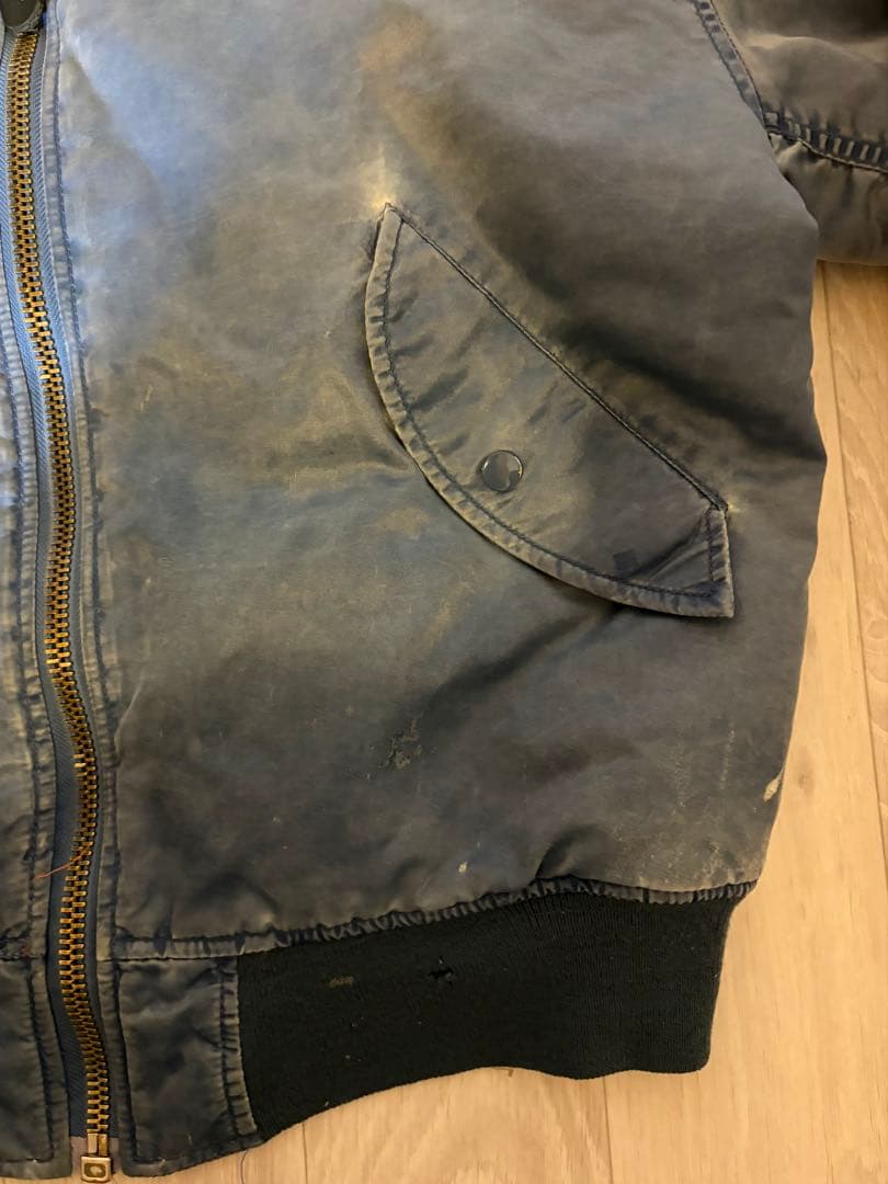 ビンテージ　MA-1フライトジャケット ネイビー Lサイズ 80s〜90s