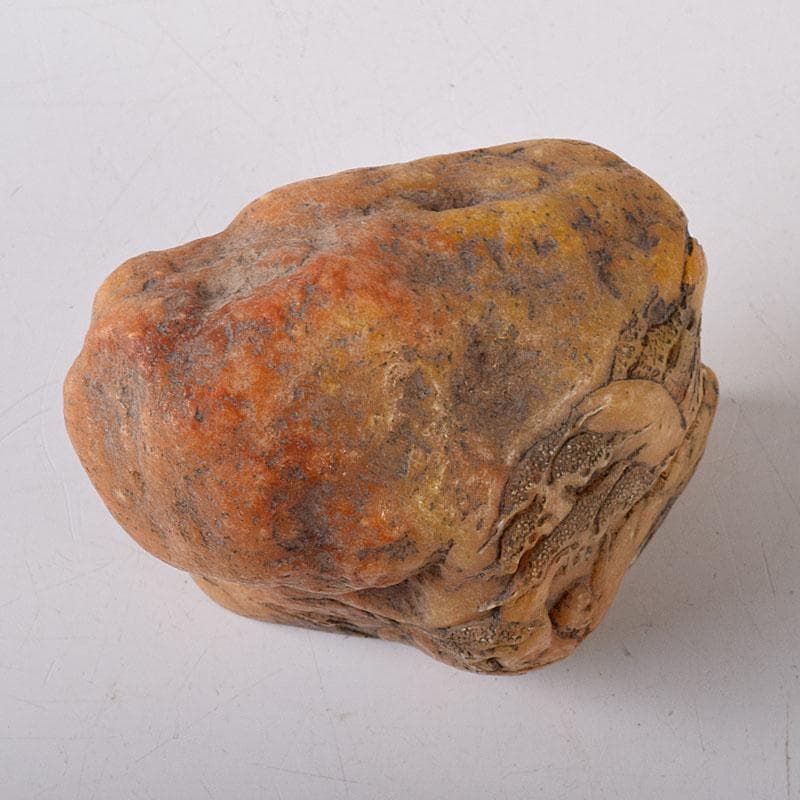 中国　篆刻　玉石田黄石彫刻　山水人物刻　印材　置物　V　R8469