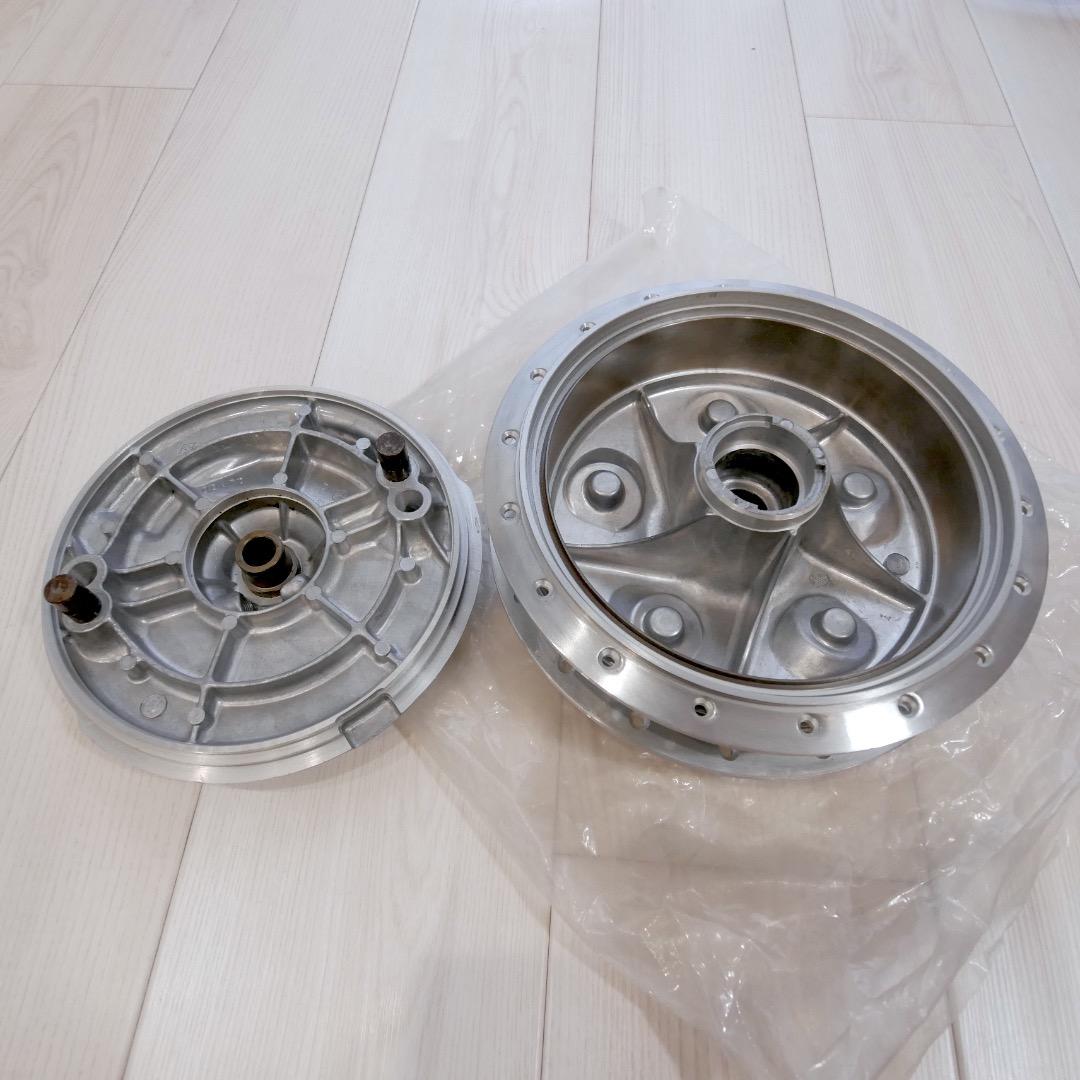 廃盤希少 未使用 SR400 ドラムブレーキ用フロントハブ プレートセット