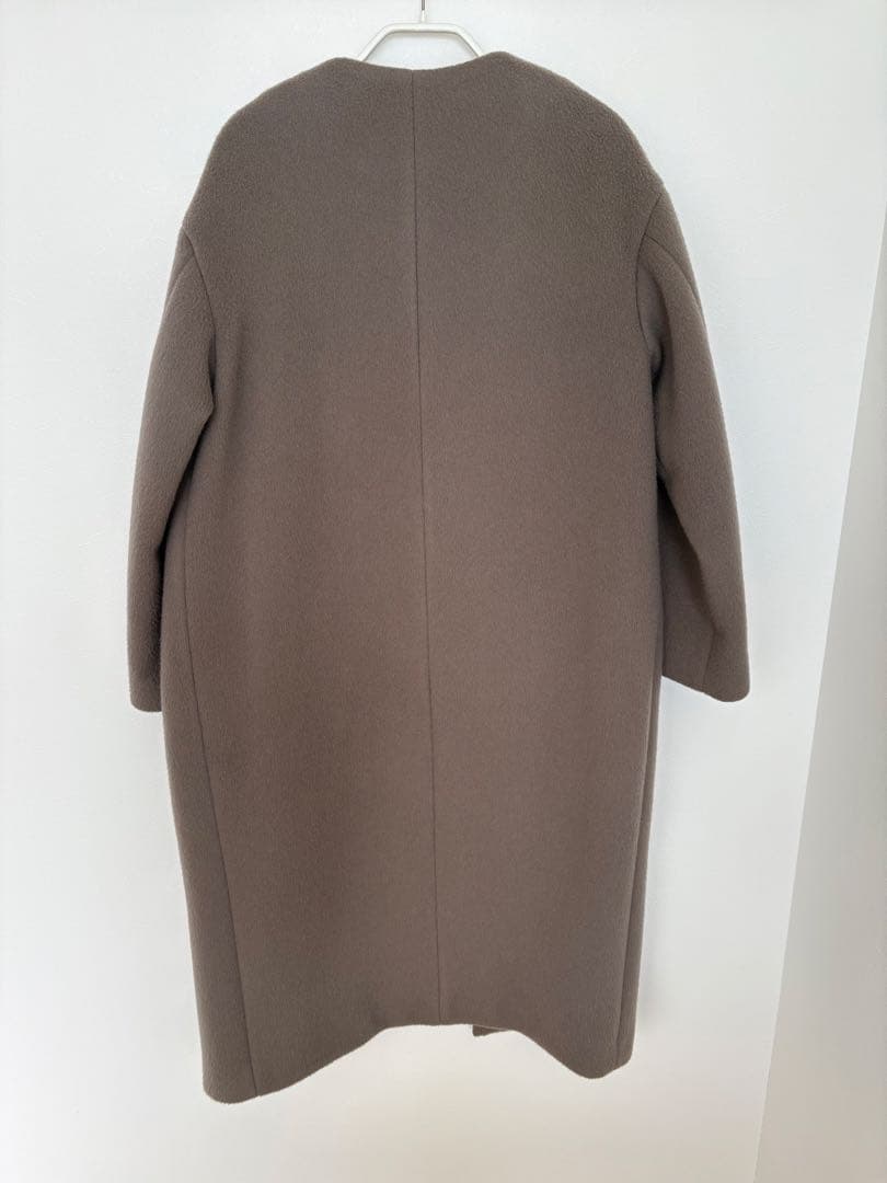 IÉNA＊イエナ　ノーカラーラムウールロングコート 36サイズ