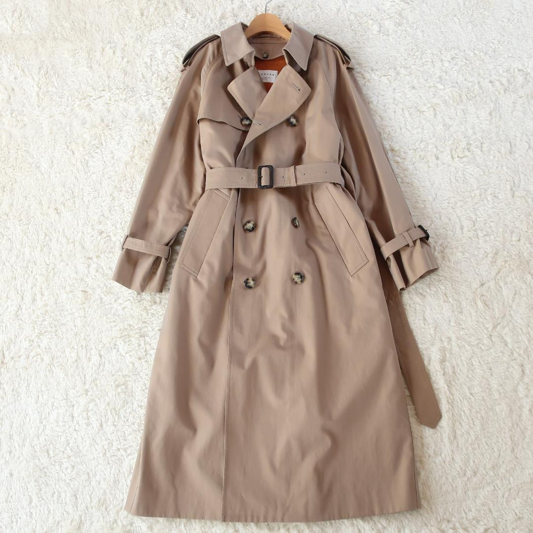 マカフィー コットンギャバジン トレンチコート ライナー付き キャメル 34