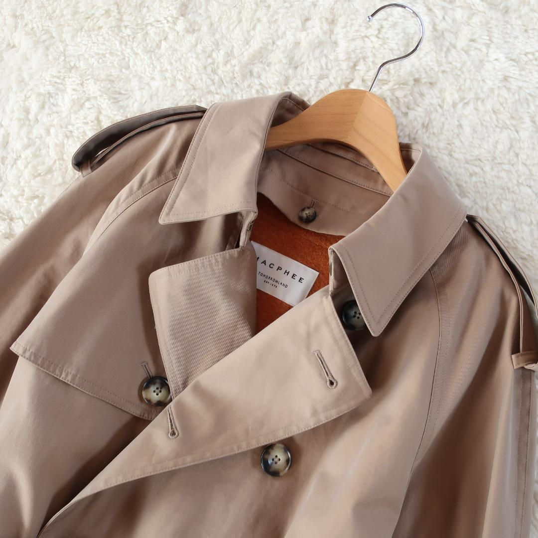 マカフィー コットンギャバジン トレンチコート ライナー付き キャメル 34