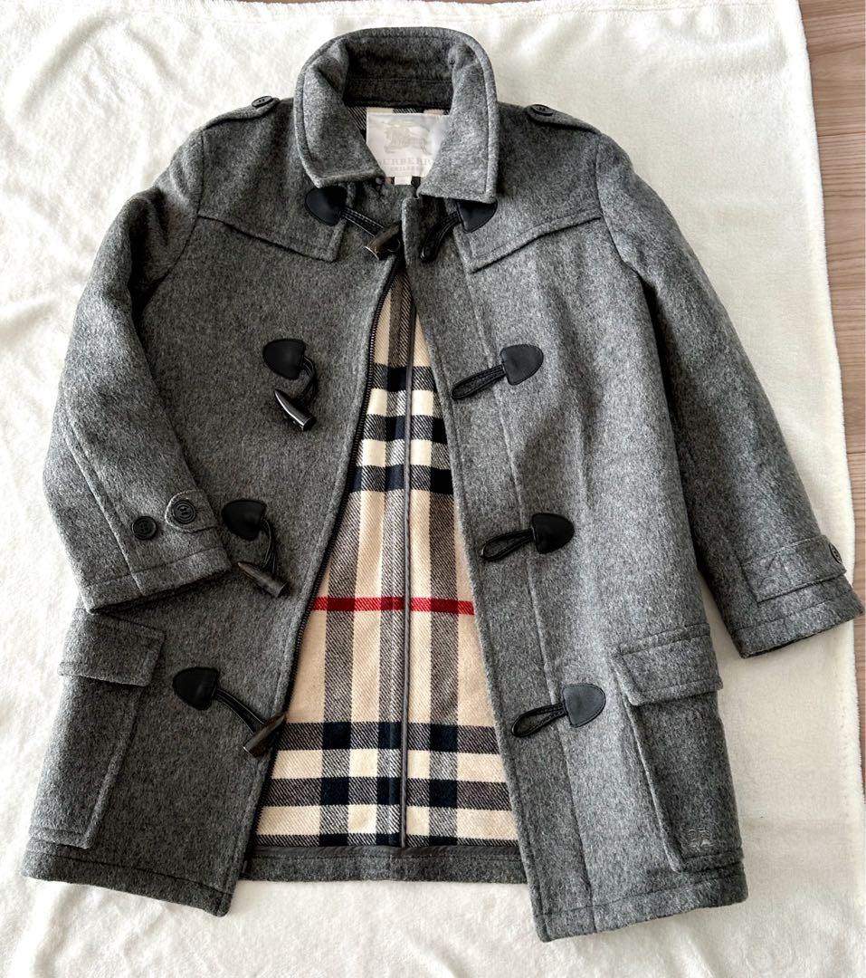 BURBERRYバーバリー　ダッフルコート チャコールグレーノバチェック 140