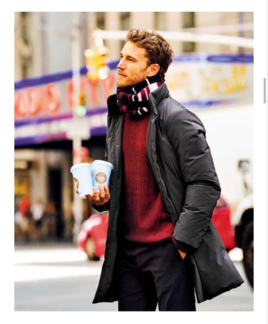 Theoryメンズ高級ダウンコートXSビジネス軽量Safari掲載