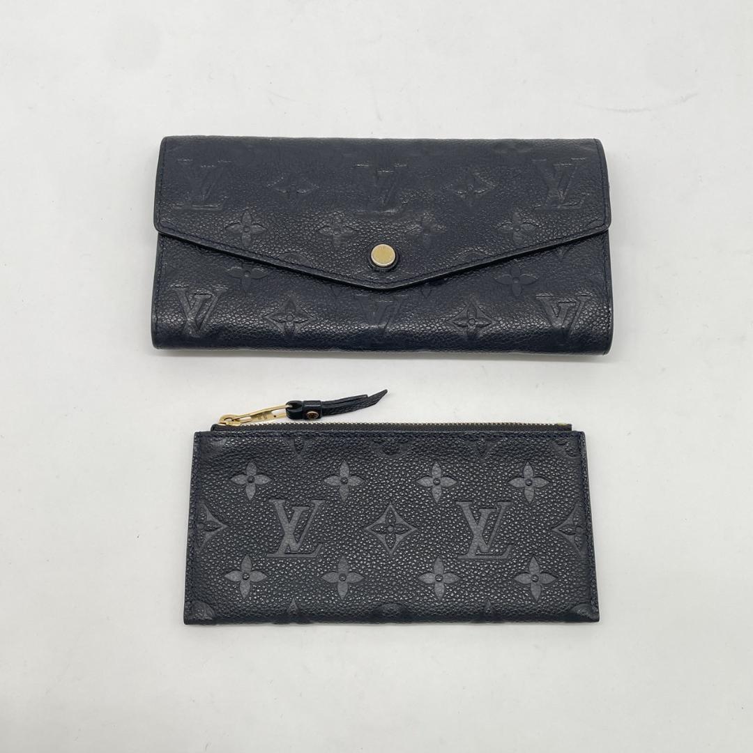 ルイヴィトン キュリーズ アンプラント ノワール 三つ折り財布 革 黒 小銭入れ