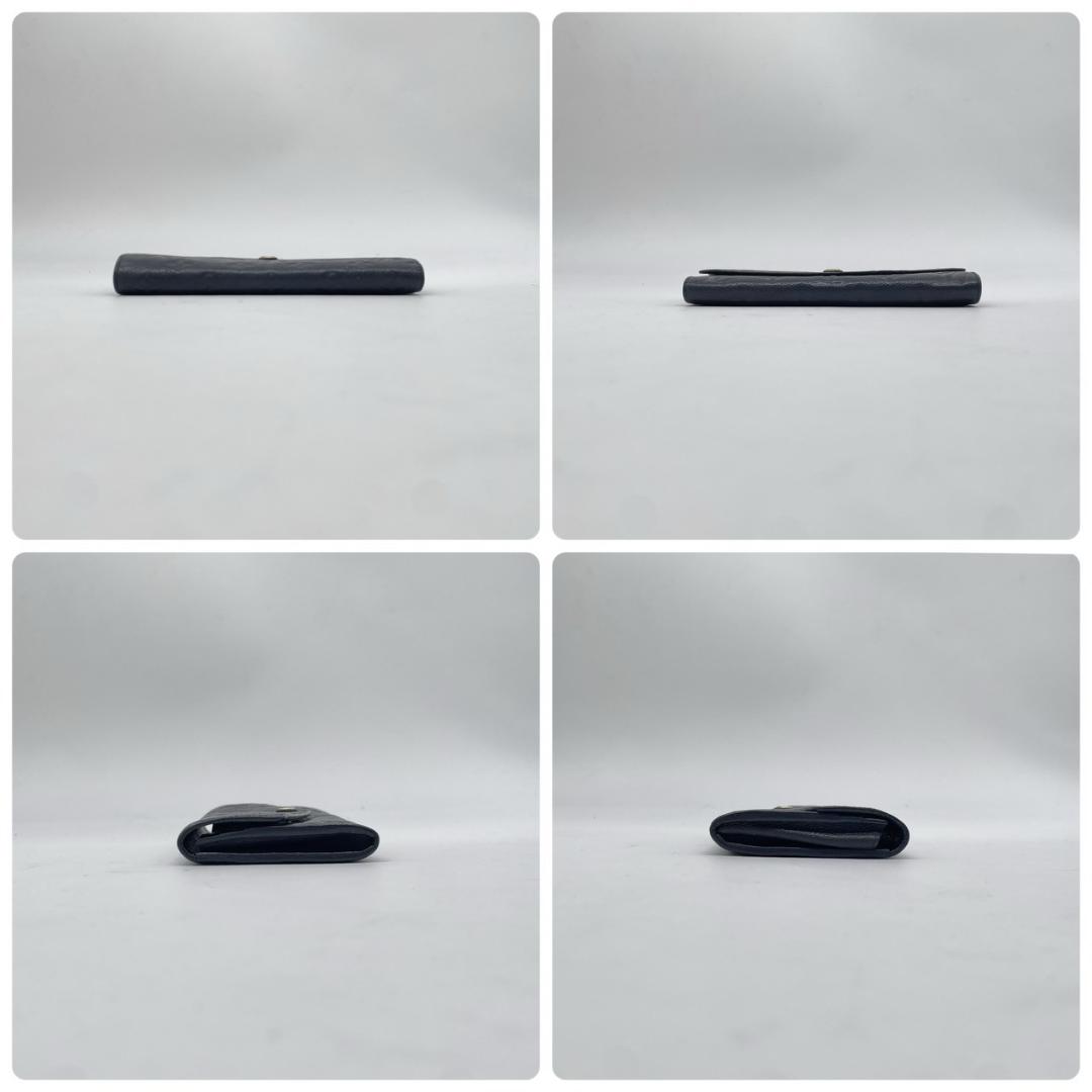 ルイヴィトン キュリーズ アンプラント ノワール 三つ折り財布 革 黒 小銭入れ