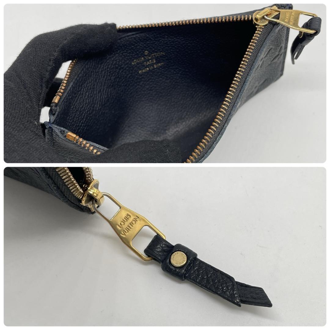 ルイヴィトン キュリーズ アンプラント ノワール 三つ折り財布 革 黒 小銭入れ