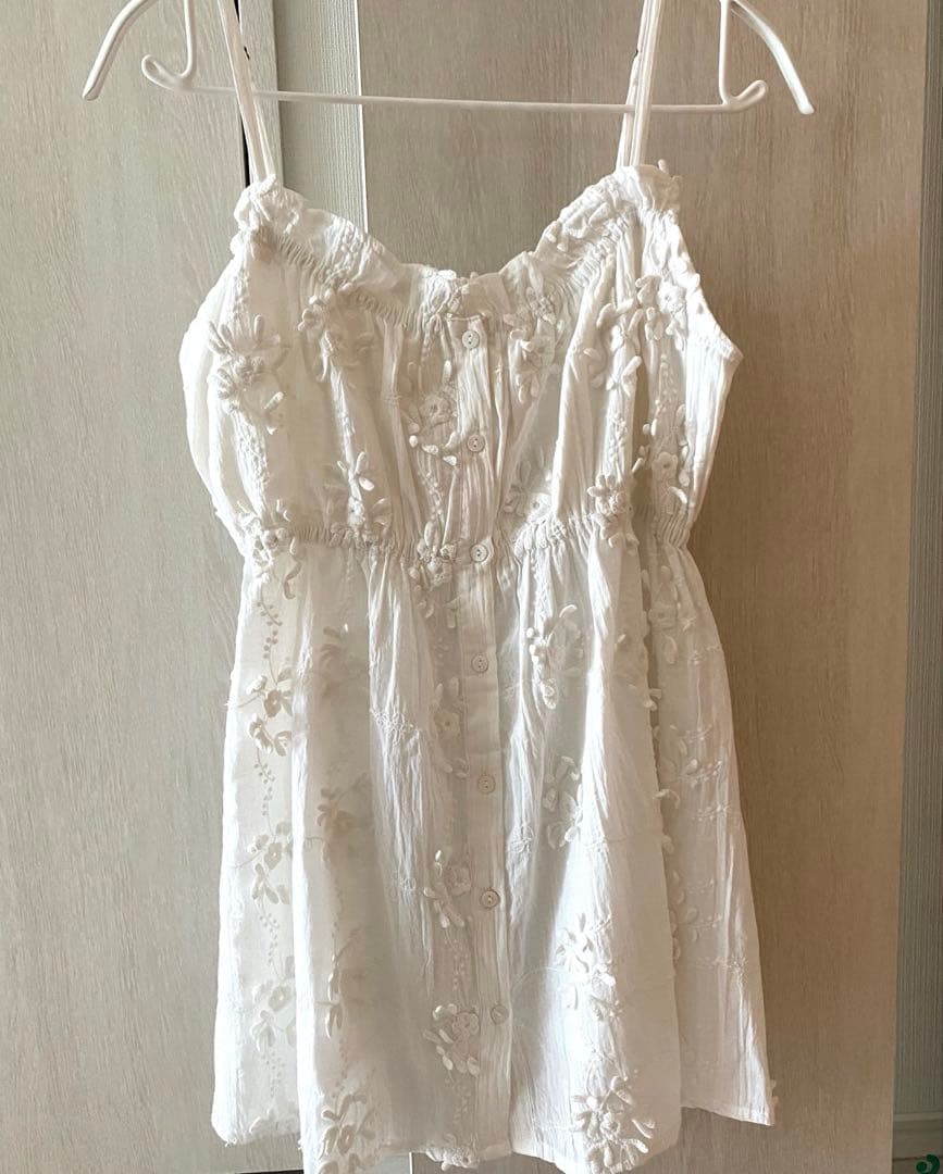 3D Embroideryチュニックキャミ ホワイト