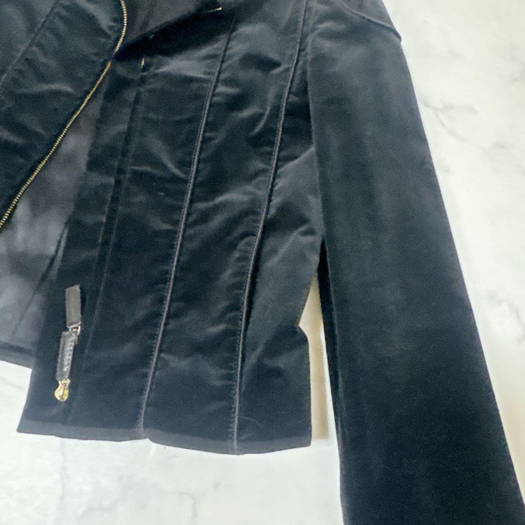 GUCCI グッチ ベロア ジャケット ブラック GG裏地 チェーン付 40