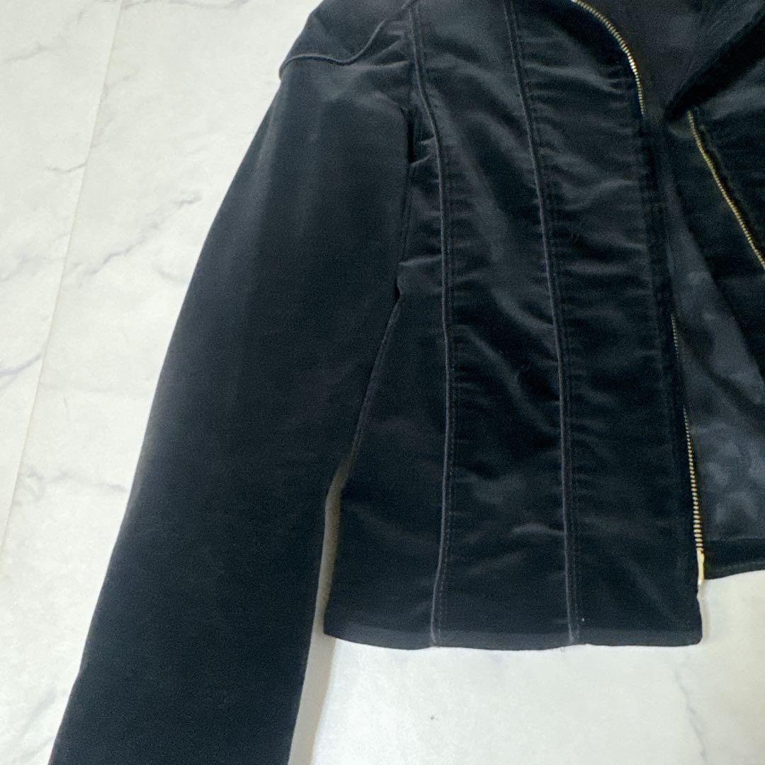 GUCCI グッチ ベロア ジャケット ブラック GG裏地 チェーン付 40