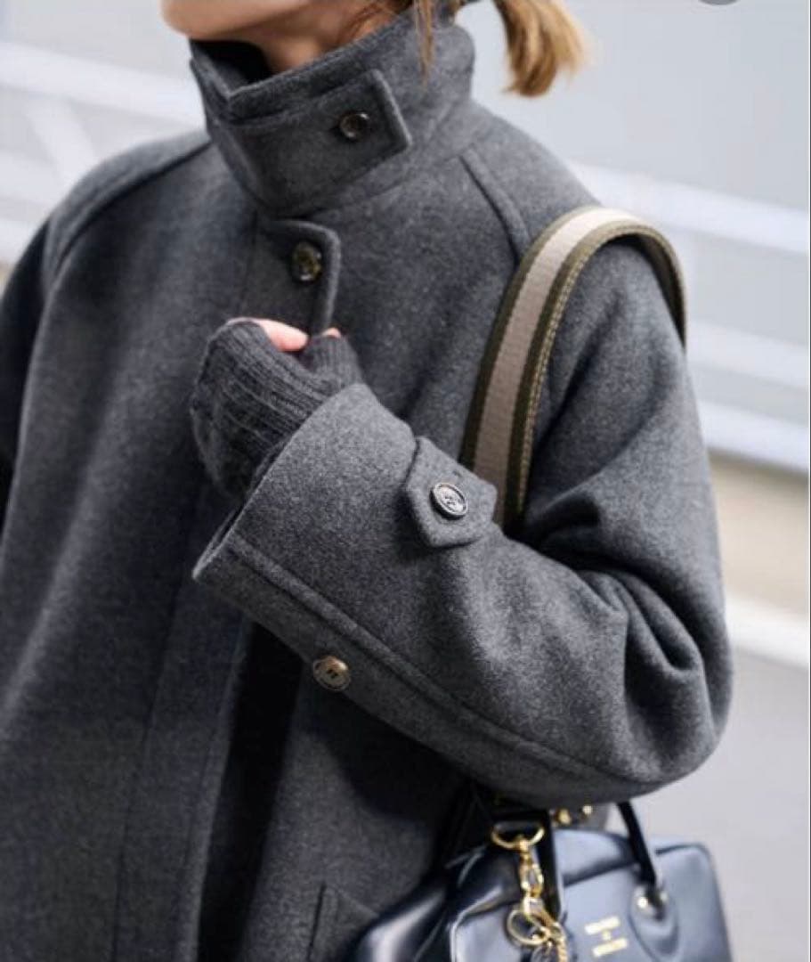 【新品タグ付き】 FRAMeWORKラムウールMIXシャルムバルカラーコート36