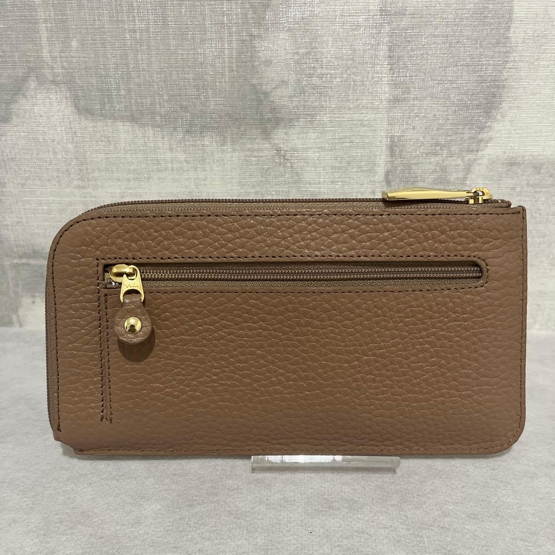 【美品✨】アタオ　スリモ　ケリー　長財布　L字ファスナー　アーモンド