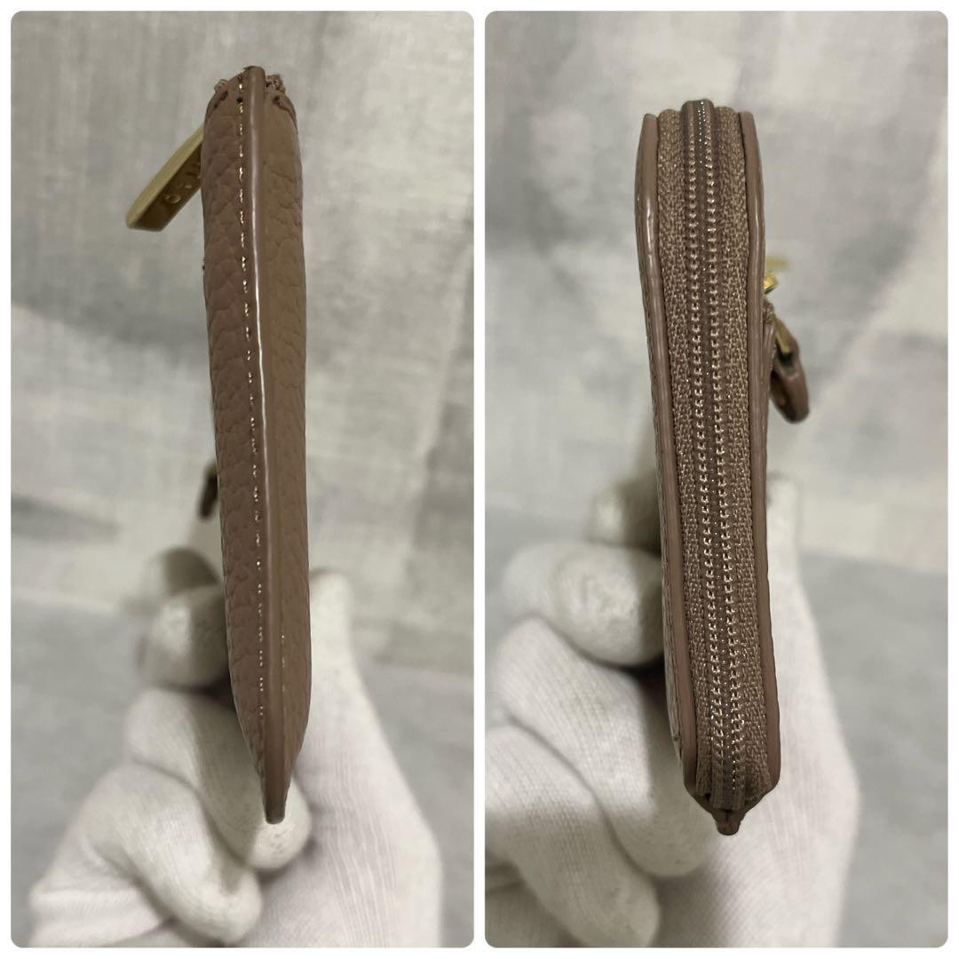 【美品✨】アタオ　スリモ　ケリー　長財布　L字ファスナー　アーモンド