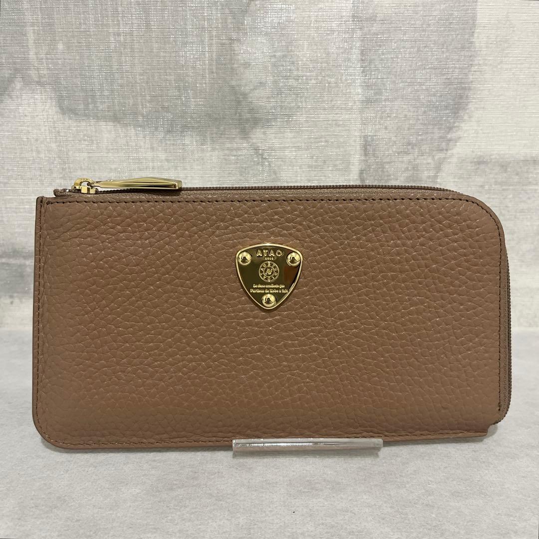 【美品✨】アタオ　スリモ　ケリー　長財布　L字ファスナー　アーモンド
