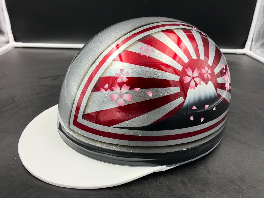 コルク半　カスタム　富士日章　三つボタン　シルバーレッド　ラメ　桜　高級クリヤ