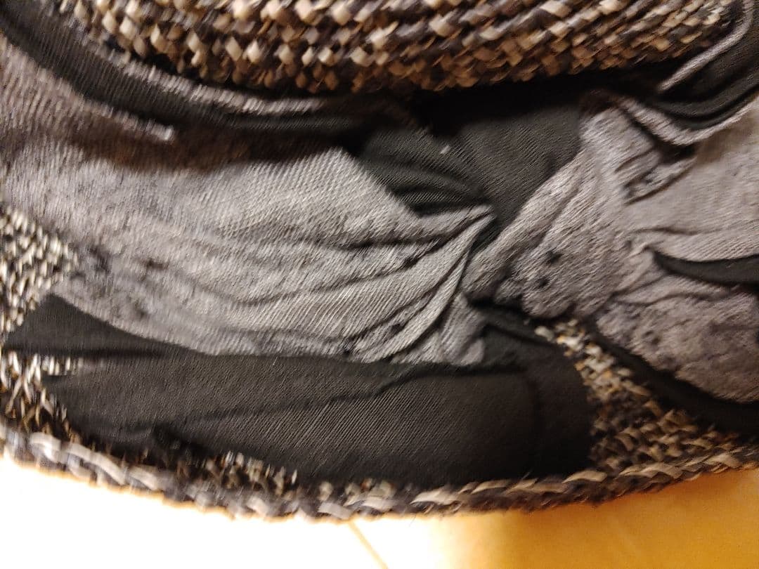 カシラ新品サイドリボンリボン付き黒白ハット