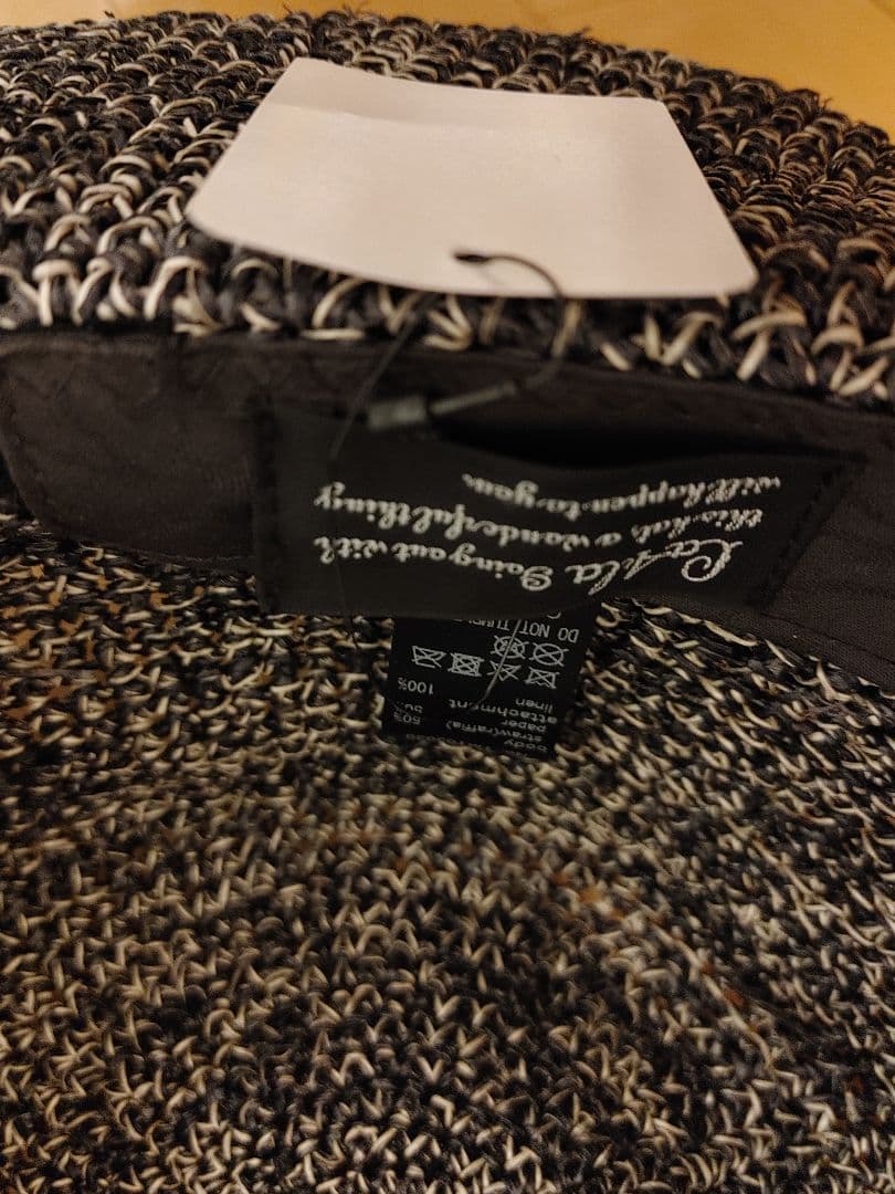 カシラ新品サイドリボンリボン付き黒白ハット