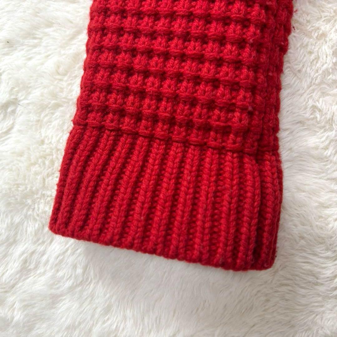 バーバリーブラックレーベル フード付き赤ニット ダッフルコート M 2way