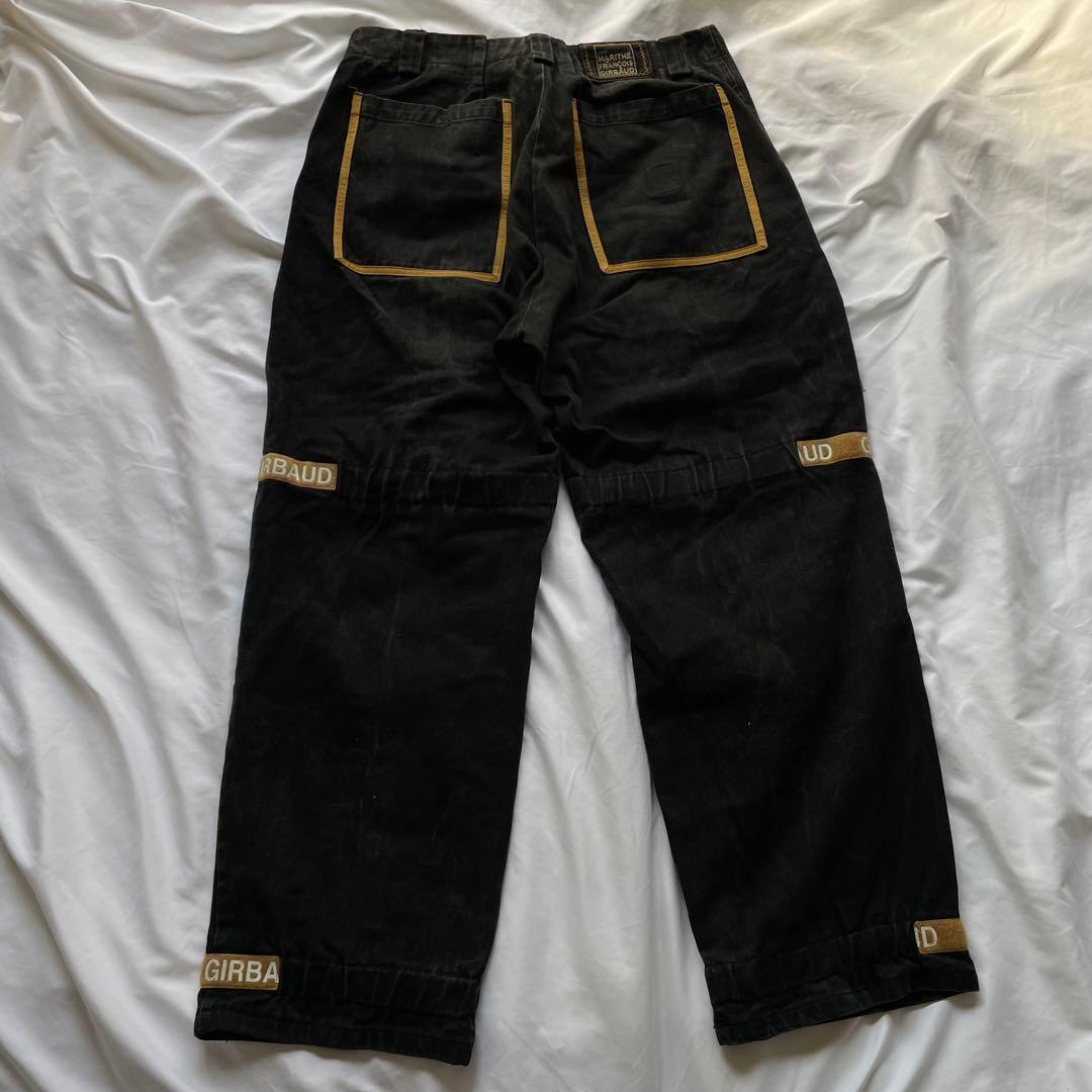 90s マリテフランソワジルボー シャトルパンツ ブラック × イエロー 42M