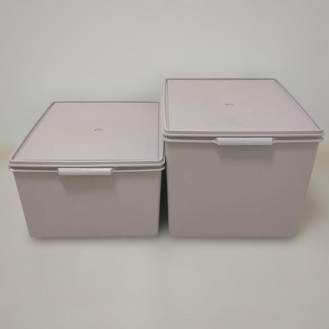 【2個セット】タッパーウェア　保存容器　衣類収納　ピンク